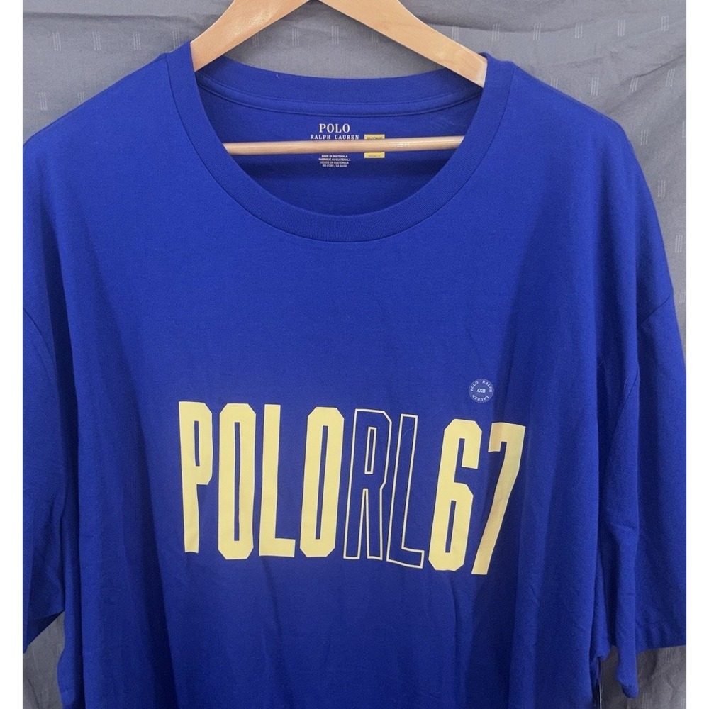 New Polo Ralph Lauren Big Spell Out Graphic Logo T-Shirt 4XB 4XL Big Blue Pony